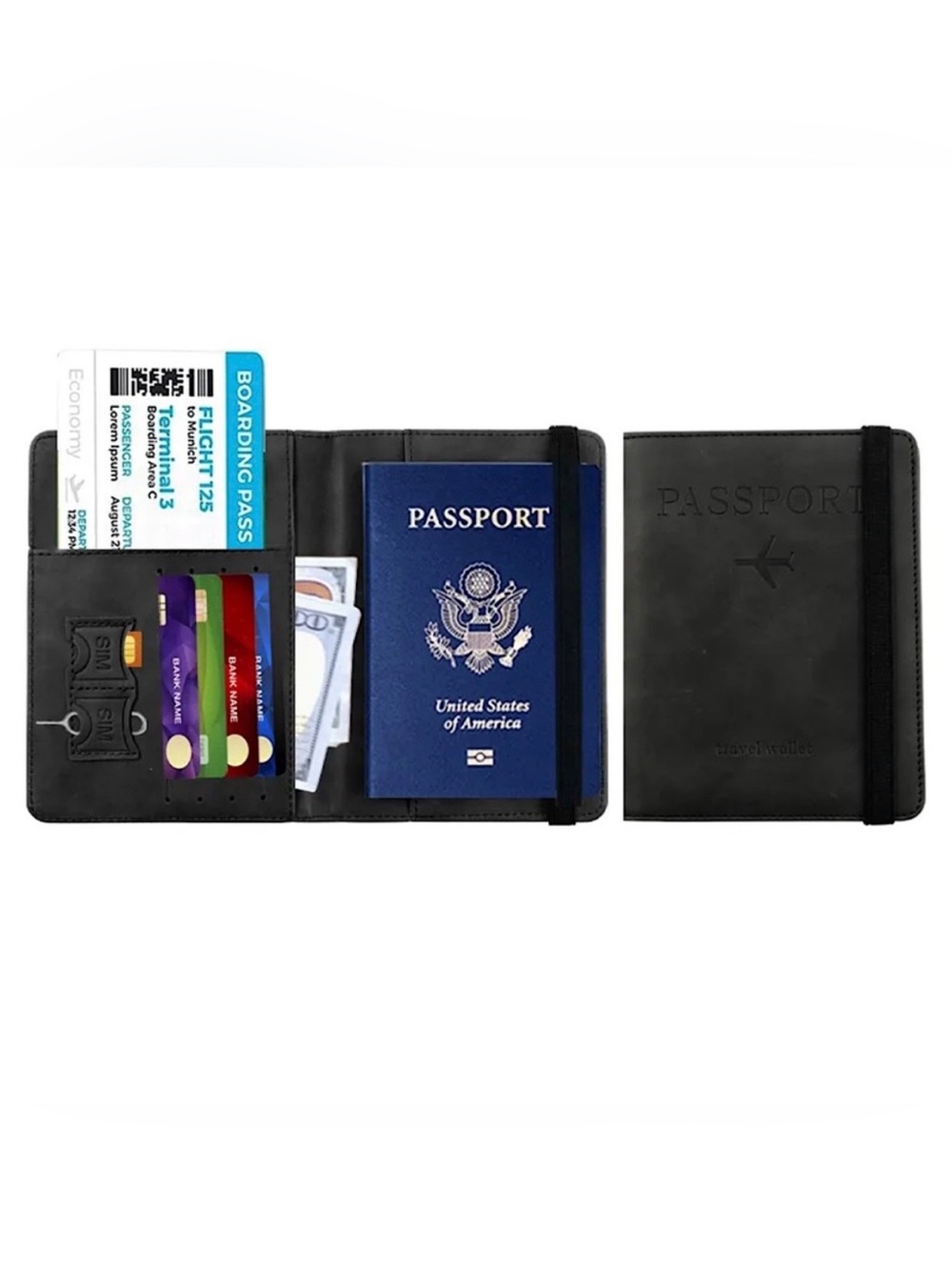 PU Leather Passport Holder, RFID Blocking for travel